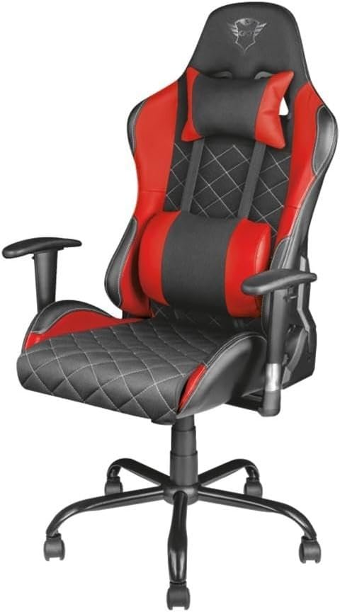 Cadeira gamer Trust Gaming GXT 707R com detalhes em vermelho cinza